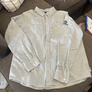 Helly Hansen Shirt Mens2XL SolidGray Button Up Flannel